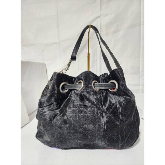 Authentic CHRISTIAN DIOR Quilted Pony Hair Cannage Drawstring Bucket  Bag - Picture 2 of 7